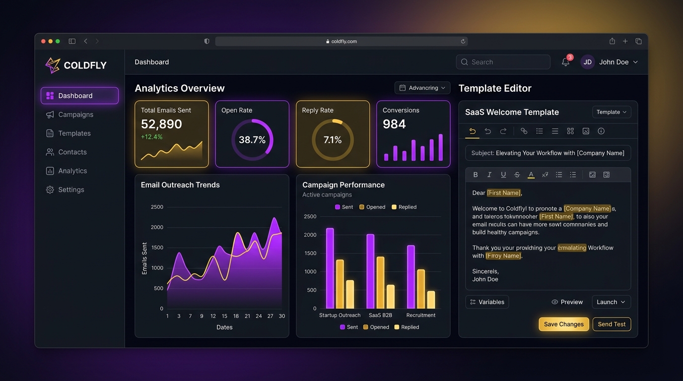 Coldfly Outreach Dashboard Preview